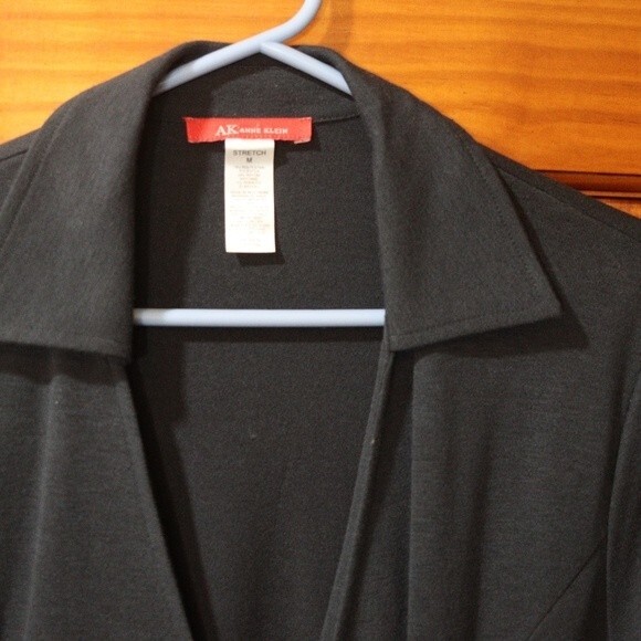 AK Anne Klein Charcoal Gray Midi Wrap Dress Medium - Picture 4 of 11